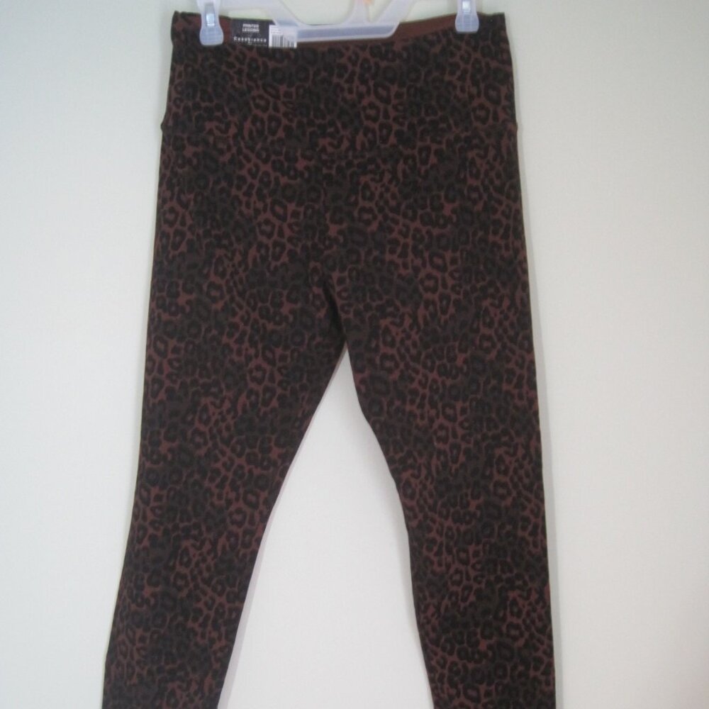 NEW Casablanca Marrakech Lift&Sculpt Brown Leopard Animal Print Leggings Size M
